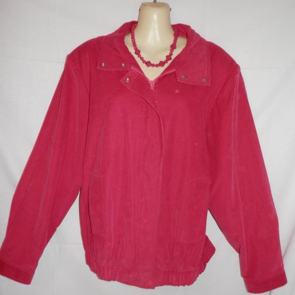 Hunt Valley 20 Corduroy Zip Lined Jacket Pink H518 - Picture 1 of 6